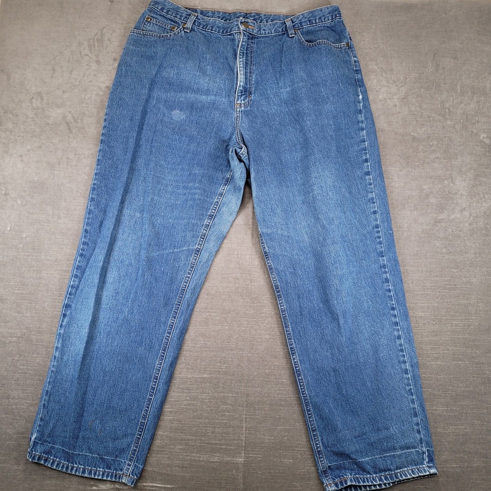 LL Bean Double L Relaxed Fit Jeans Womens 20 Regular Blue Denim High Rise